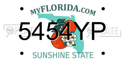 5454YP Florida License Plate