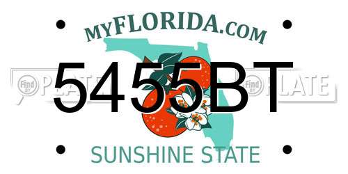 5455BT Florida License Plate