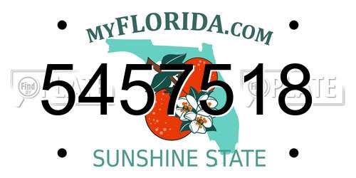 5457518 Florida License Plate