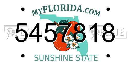 5457818 Florida License Plate