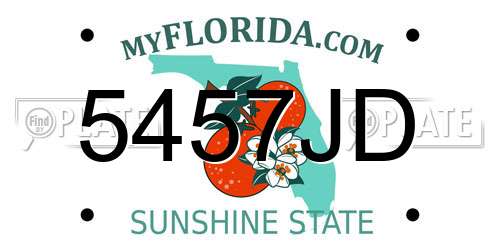 5457JD Florida License Plate