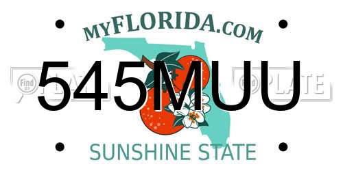 545MUU Florida License Plate