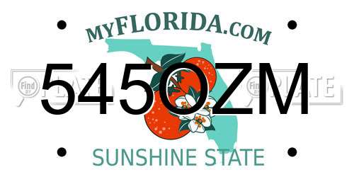545OZM Florida License Plate