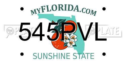 545PVL Florida License Plate