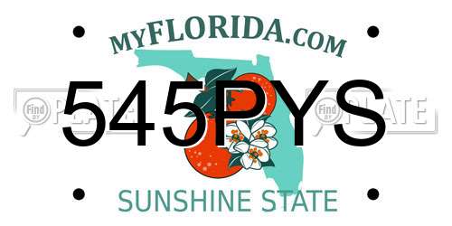 545PYS Florida License Plate