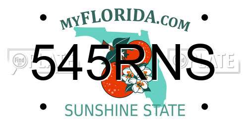 545RNS Florida License Plate