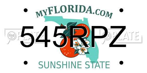 545RPZ Florida License Plate