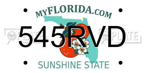 545RVD Florida License Plate