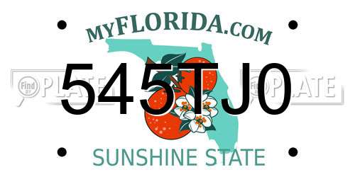 545TJ0 Florida License Plate