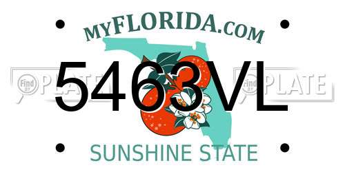 5463VL Florida License Plate
