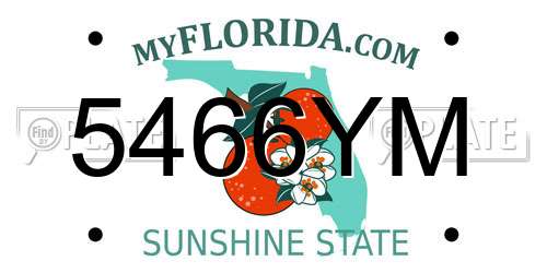 5466YM Florida License Plate