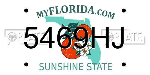 5469HJ Florida License Plate