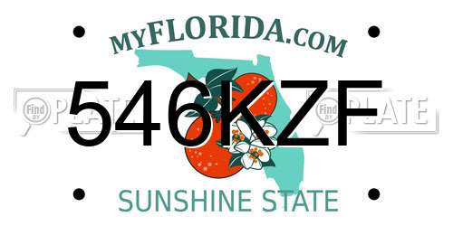 546KZF Florida License Plate