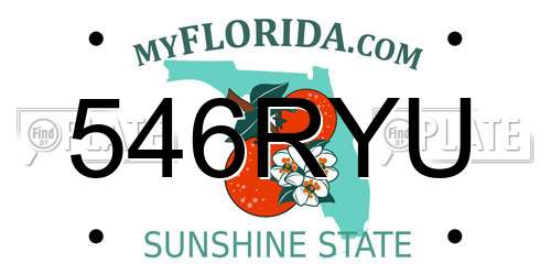 546RYU Florida License Plate