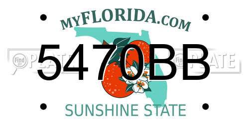 5470BB Florida License Plate