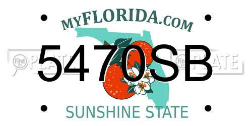 5470SB Florida License Plate