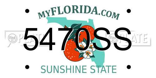 5470SS Florida License Plate