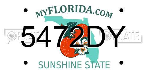 5472DY Florida License Plate