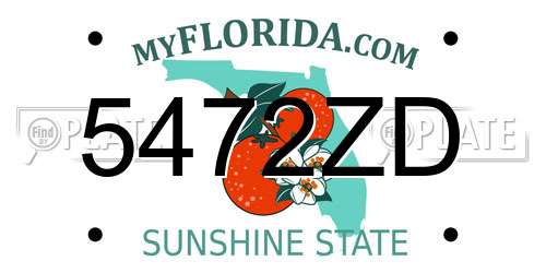 5472ZD Florida License Plate