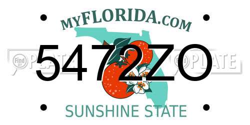 5472ZO Florida License Plate