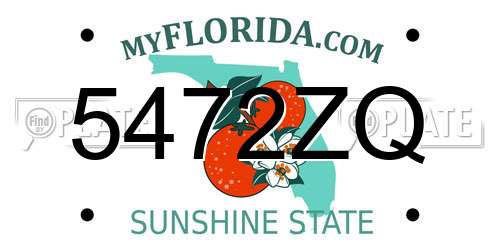 5472ZQ Florida License Plate
