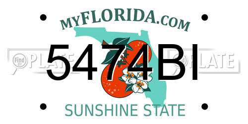 5474BI Florida License Plate