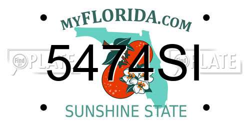 5474SI Florida License Plate