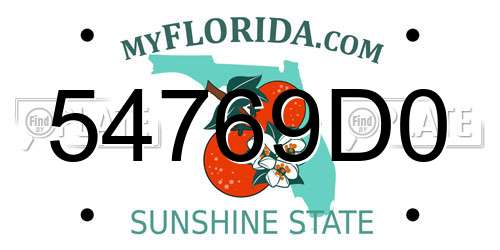 54769D0 Florida License Plate