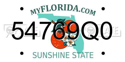 54769Q0 Florida License Plate