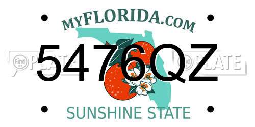 5476QZ Florida License Plate