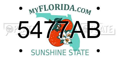 5477AB Florida License Plate