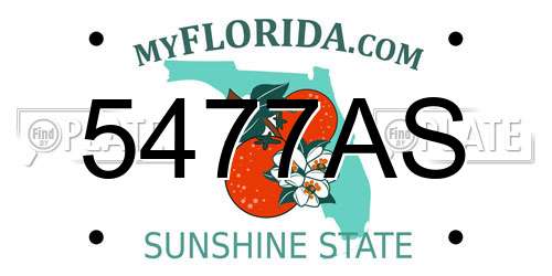 5477AS Florida License Plate