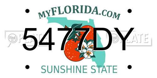 5477DY Florida License Plate