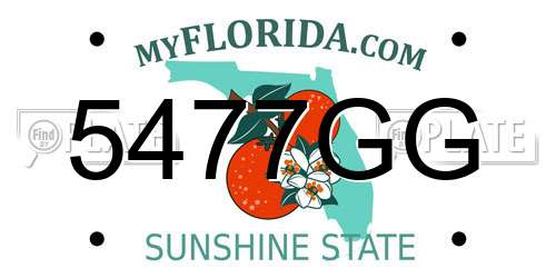 5477GG Florida License Plate