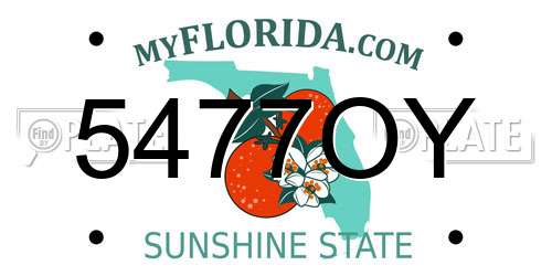 5477OY Florida License Plate
