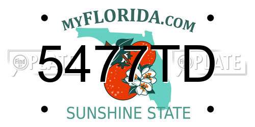 5477TD Florida License Plate