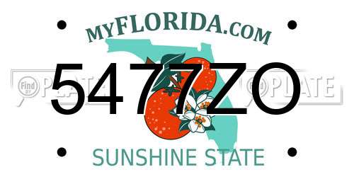 5477ZO Florida License Plate