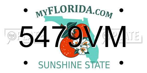 5479VM Florida License Plate