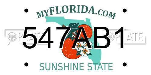 547AB1 Florida License Plate