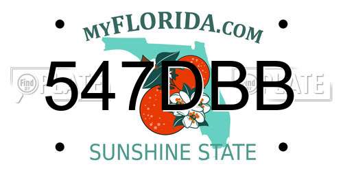 547DBB Florida License Plate