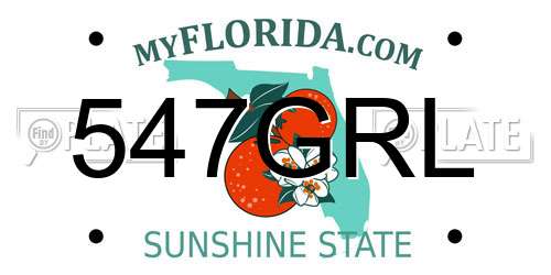 547GRL Florida License Plate