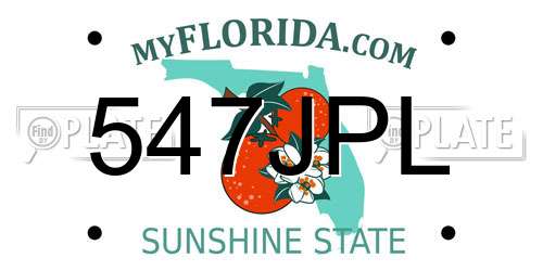 547JPL Florida License Plate