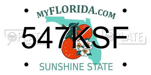 547KSF Florida License Plate