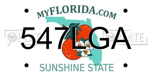 547LGA Florida License Plate