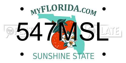 547MSL Florida License Plate