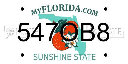 547OB8 Florida License Plate
