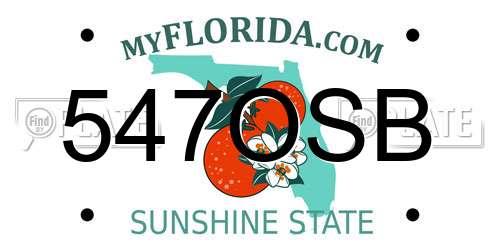 547OSB Florida License Plate