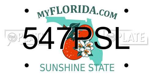 547PSL Florida License Plate