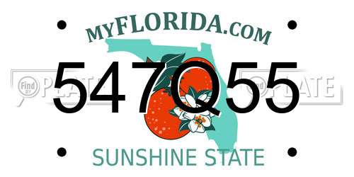 547Q55 Florida License Plate