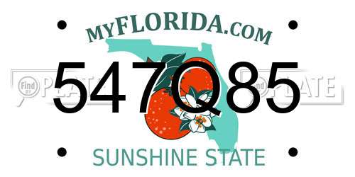 547Q85 Florida License Plate